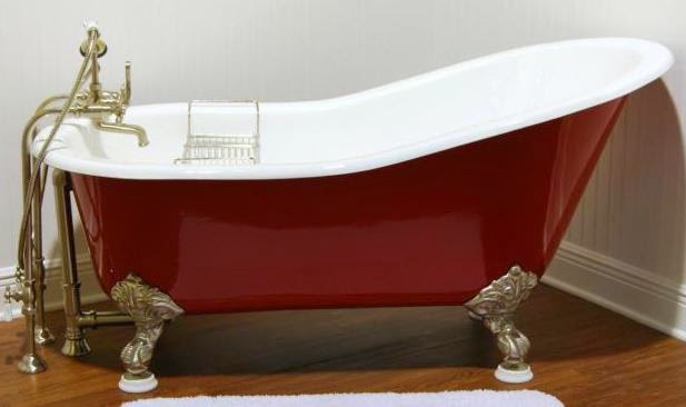 The Tub King Blog Talk Building A New Home Add Beauty With Tubking Slipper Clawfoot Tub In Red And Gold