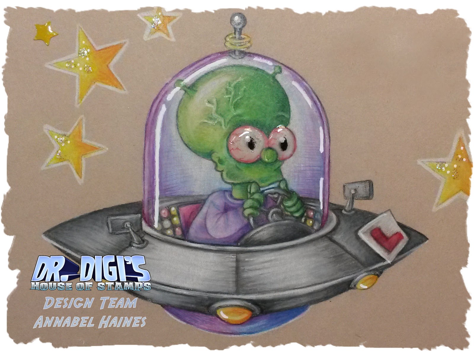 Cartway Cards Dr. Digi Saucer Head!