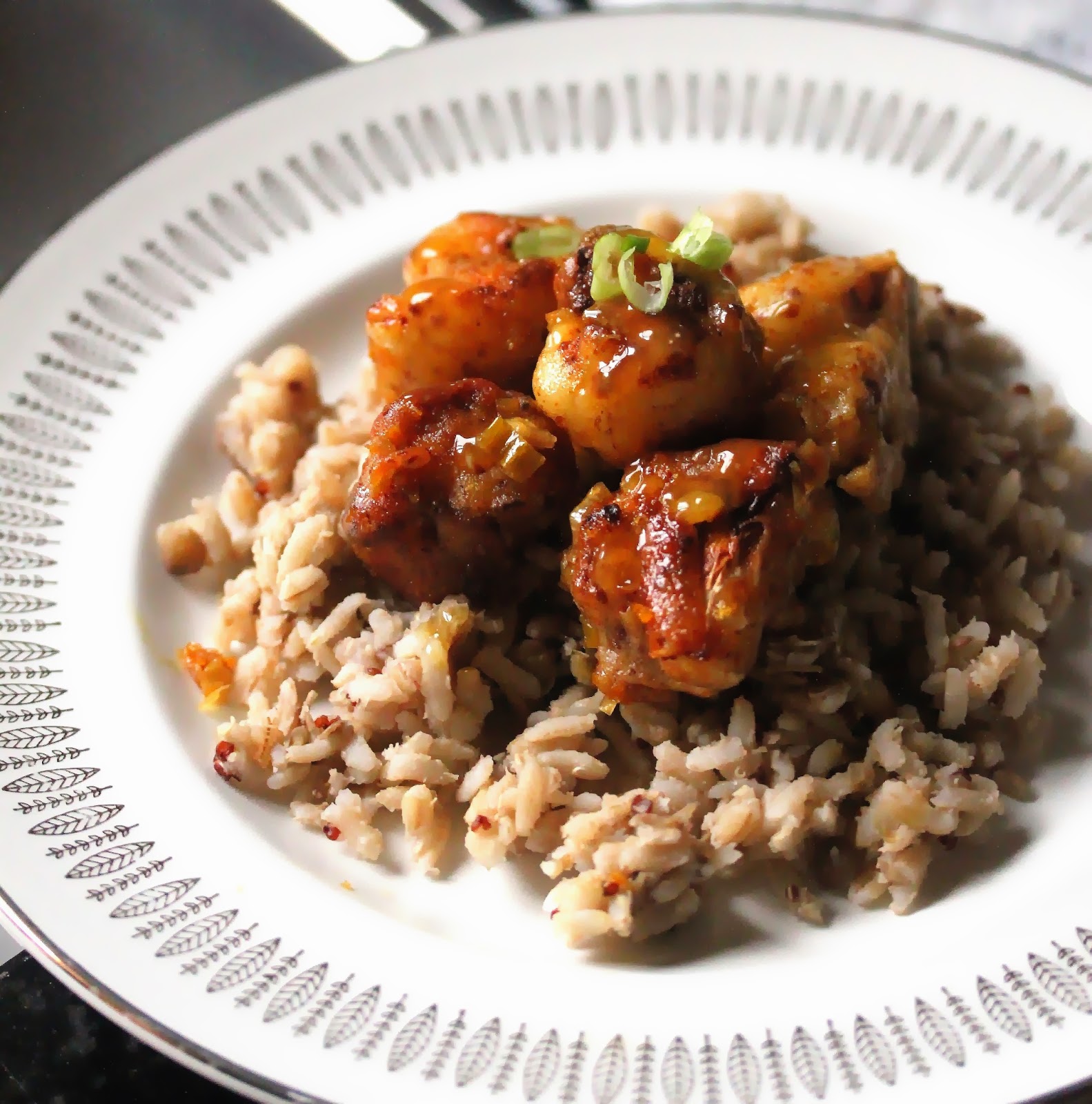 Vegan Orange "Chicken" over Rice {Awesome PlantBased, Gluten Free Meal
