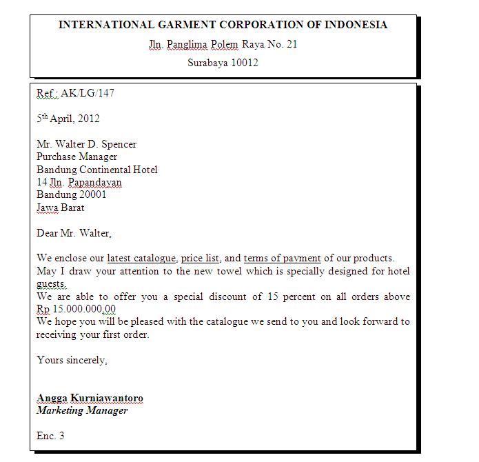 Contoh Surat Bisnis Full Block Style Dalam Bahasa Inggris - Kumpulan Contoh