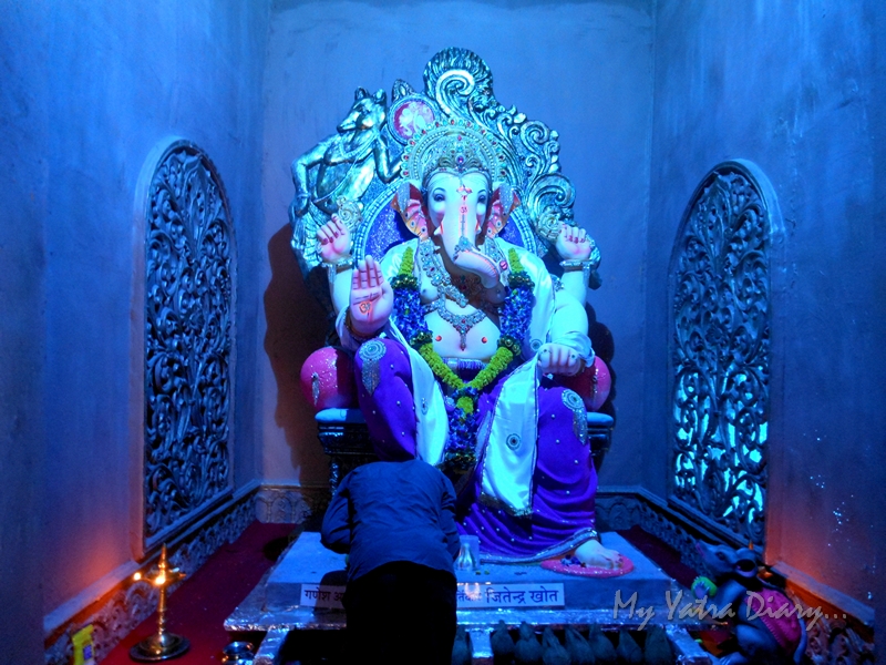 A decorative majestic Lord Ganesha, Ganesh Pandal Hopping, Mumbai