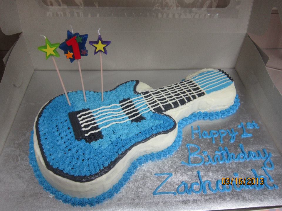 Cassie's Cakes and Sweets Rockin' 1st Birthday Drums and Guitar