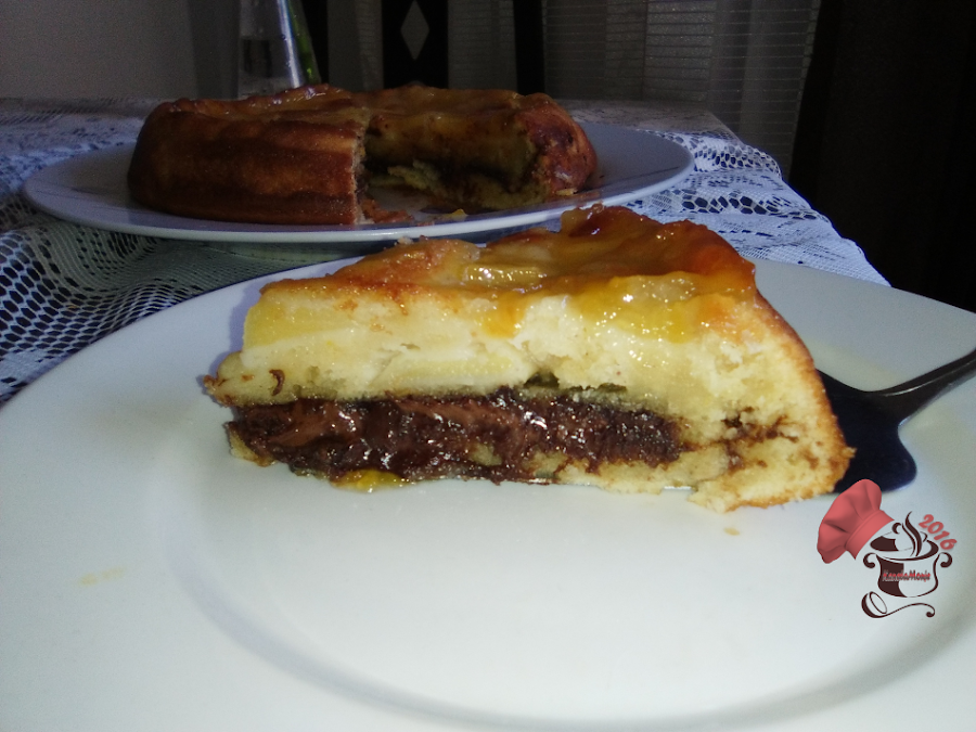 Tarta de Manzana con Nutella corte