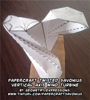  weblog: D/L #papercraft Twisted Savonius vertical axis wind turbine