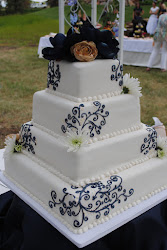 cake navy champagne cakes flowers becky gold buttercream weddings designs jade reception square bride combination discover