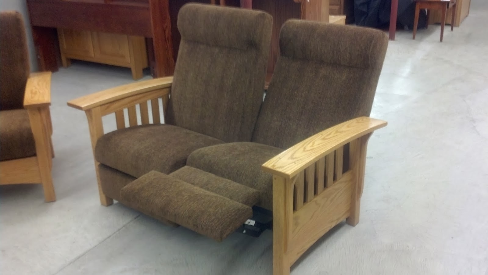 Binghamton Furniture Mission Reclining Loveseat & PushBack Chair