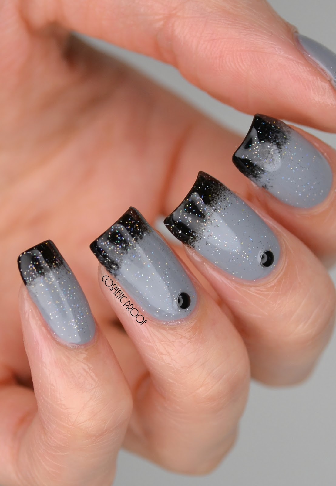 gray and black nail designs