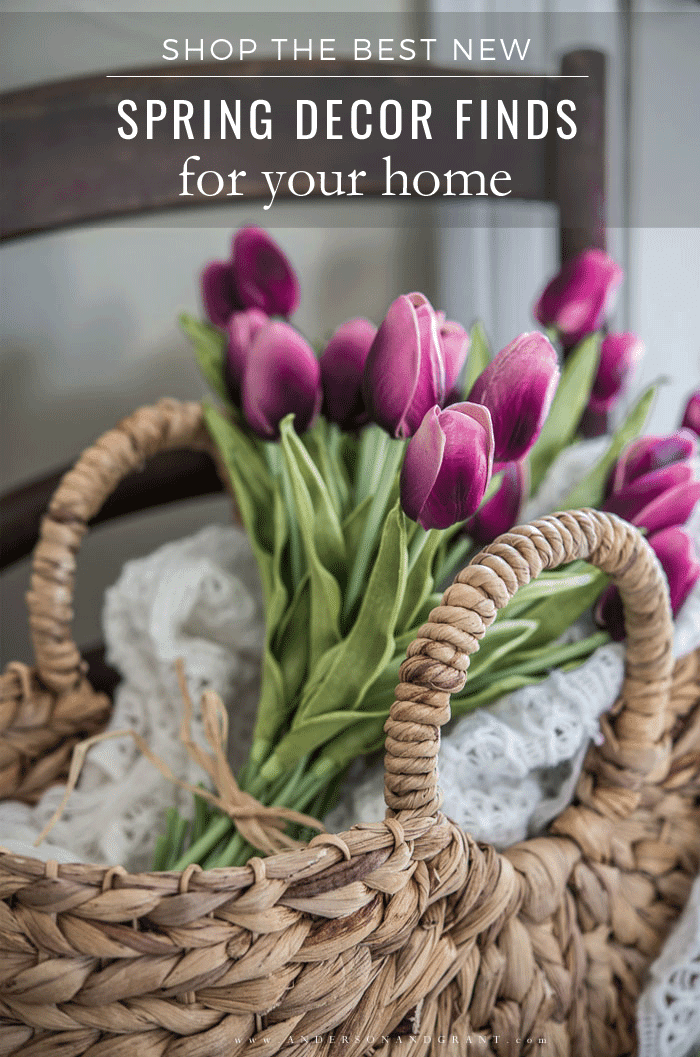 Shop these pretty spring home decor finds to add a seasonal change to your own home. Spring tulips in basket