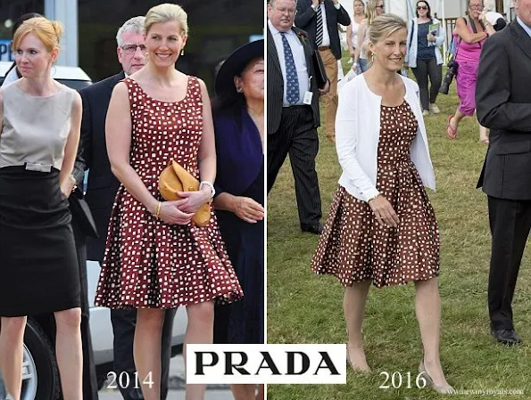 Countess Sophie of Wessex wore PRADA dot polka Dress