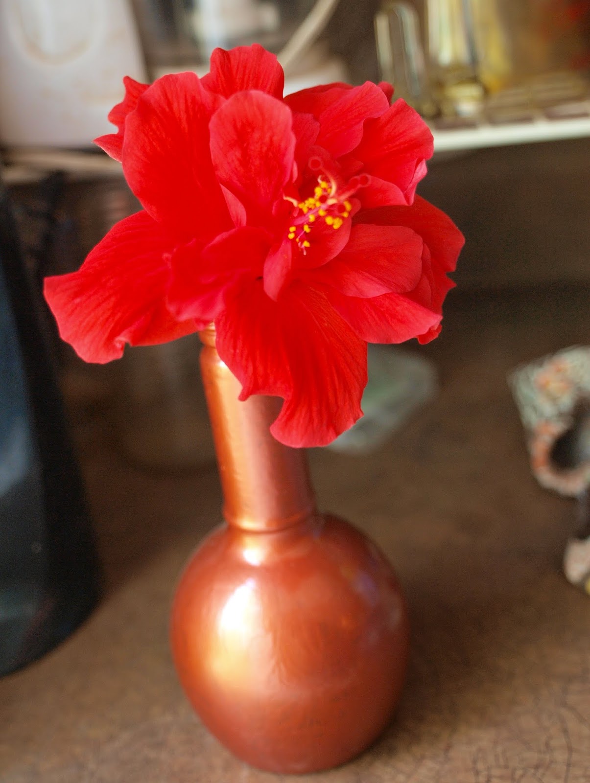 KnitOwl hibiscus in a vase