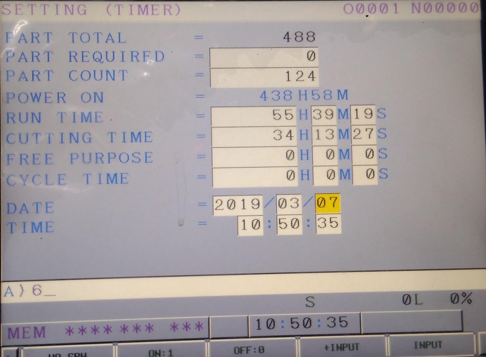 How to change date and time in fanuc controller cnc machine.