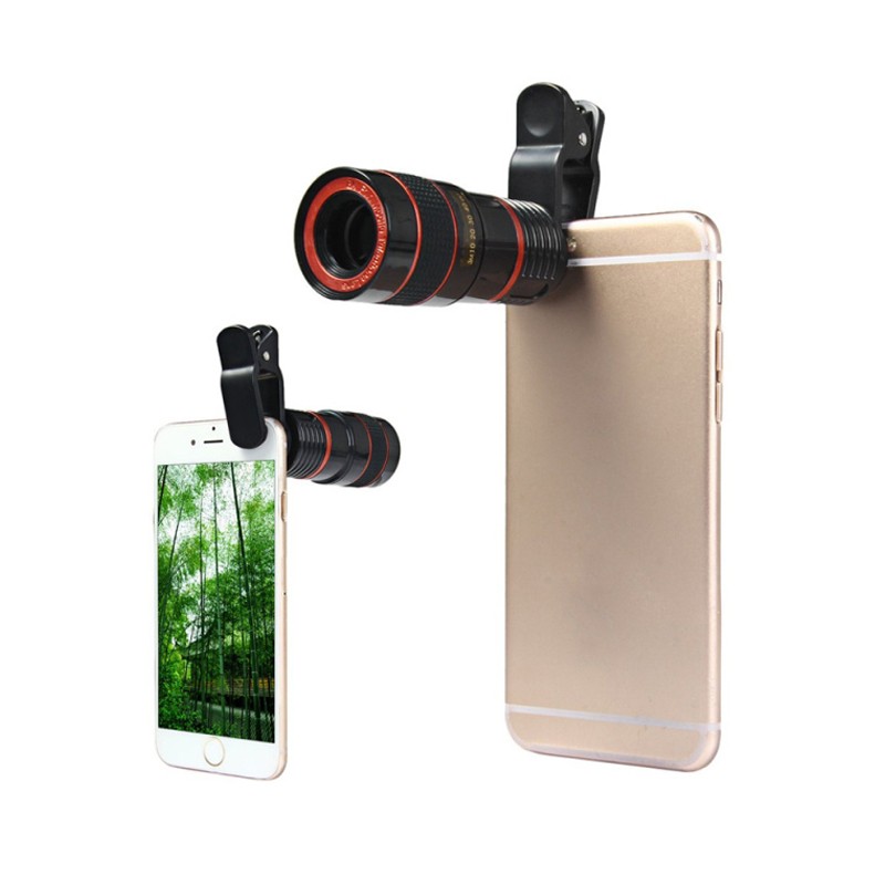Apexel 8x Telephoto Zoom Telescopic Universal Mobile Phone Clip On Lens