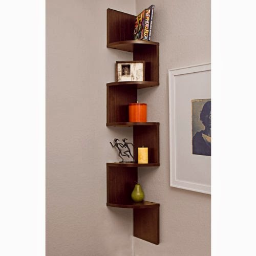 attractive zig zag wall corner shelf, corner shelf home decoration, ideas to save space in our house, House decoration ideas