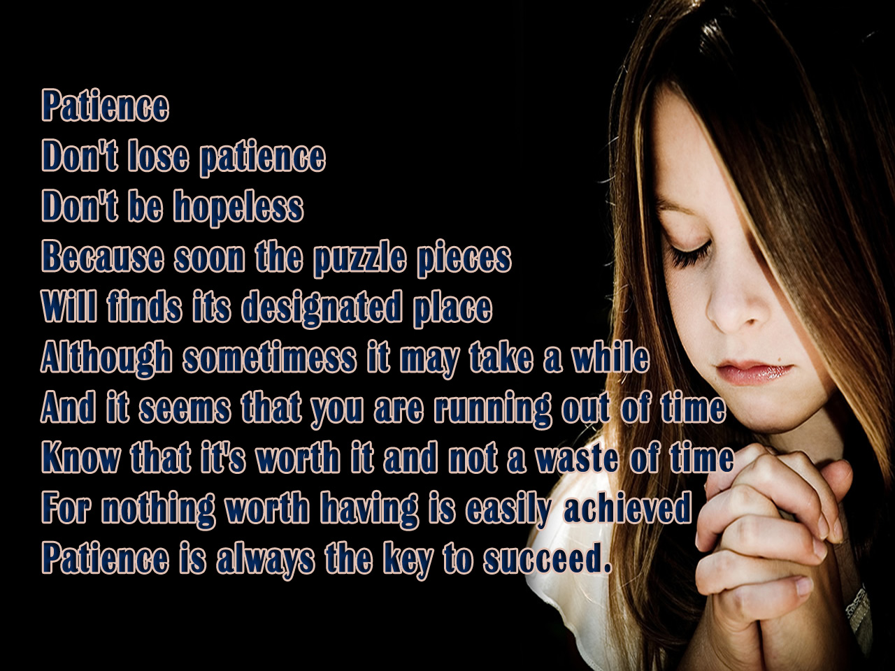Best Patience Inspirational Poem With Girl Wallpaper Poetry Likers