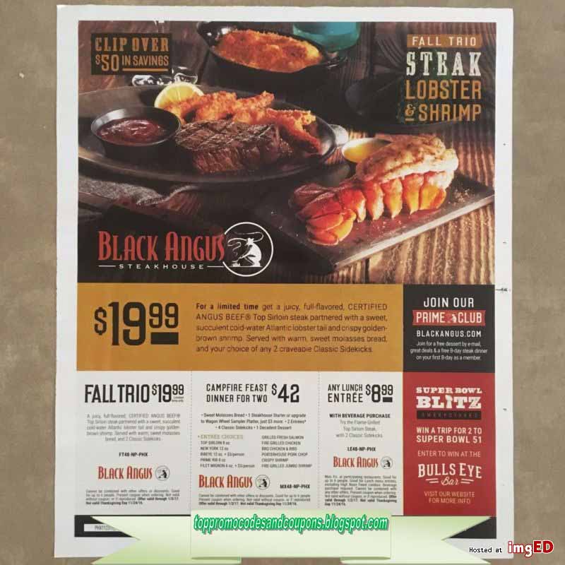 Free Promo Codes and Coupons 2021 Black Angus Steakhouse Coupons
