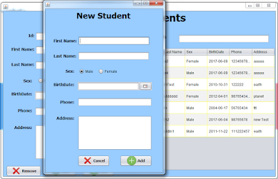 manage student click add button