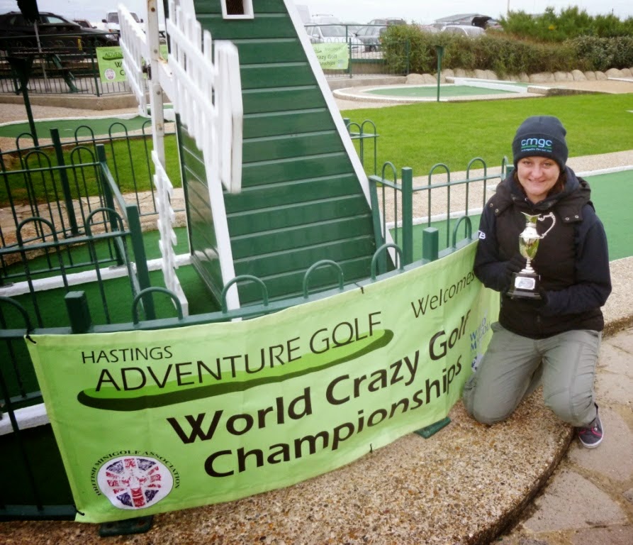 Emily won The Gommery trophy for most aces at this year's World Crazy Golf Championships in Hastings