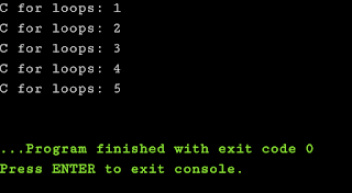 For loop output in C For loop output in C