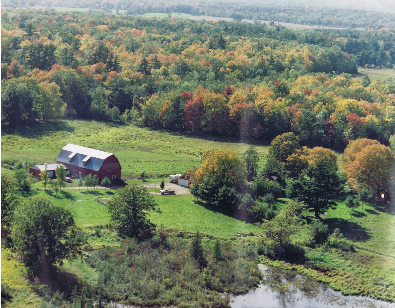 aerial view of Northern Heritage Farm in the mid-1990s