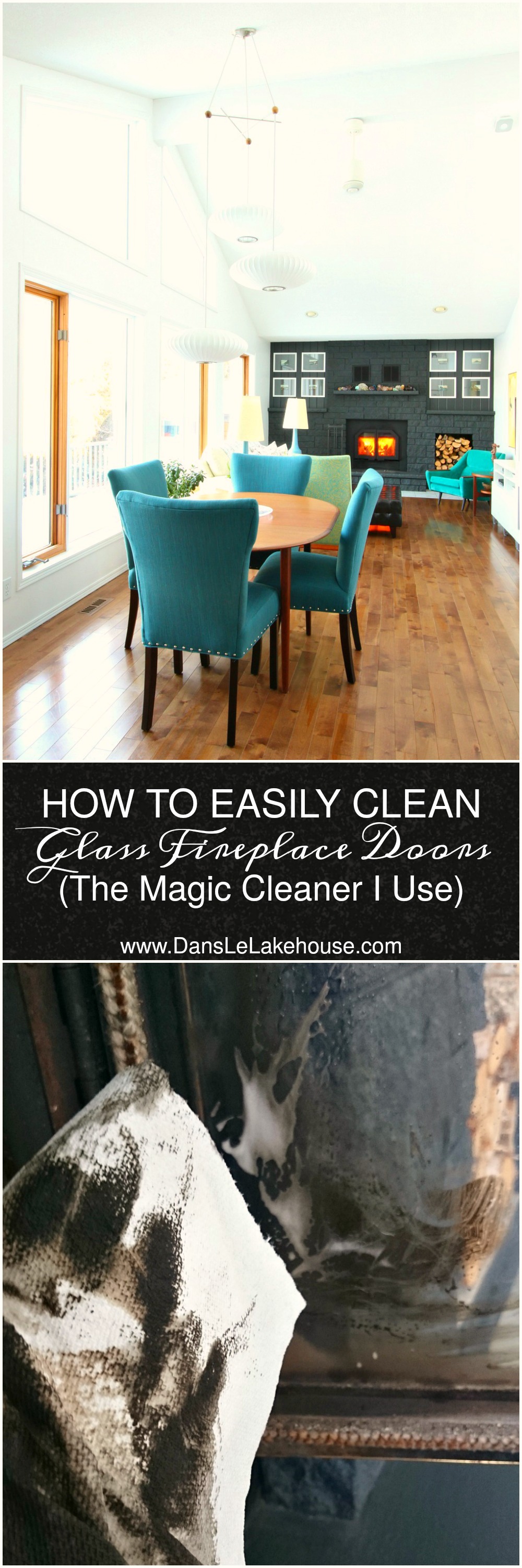 fireplace doors clean glass easily