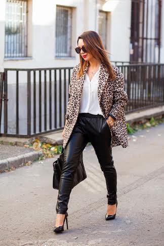 Classy Yet Sassy Girl: Today's Look- Leather Joggers & High-top Sneakers