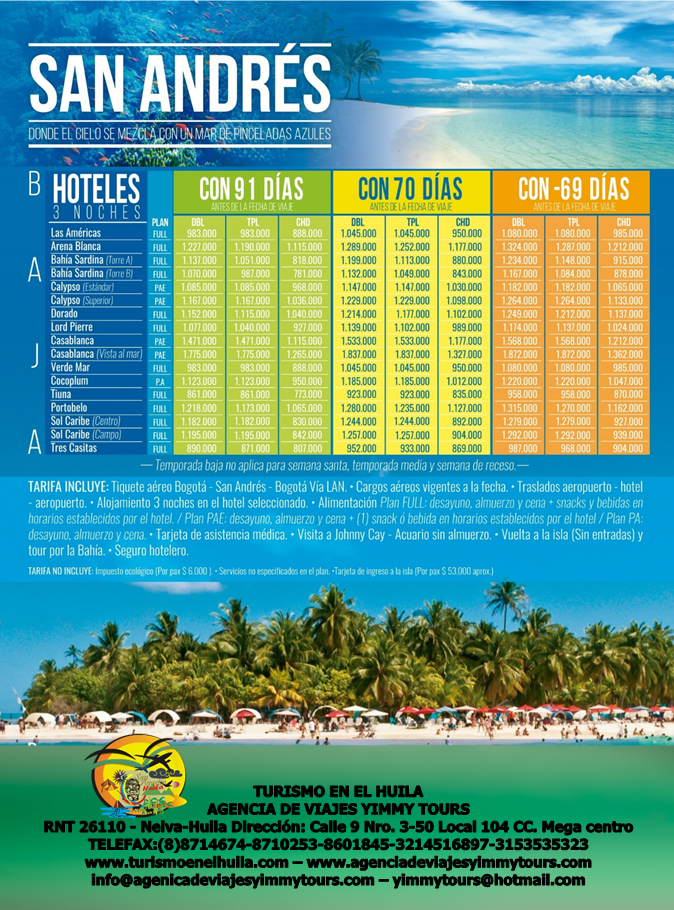 Paquetes y planes turísticos san andres todo incluido Turismo en el huila Agencia de viajes Paquetes y planes turísticos san andres todo incluido Turismo en el huila Agencia de viajes
