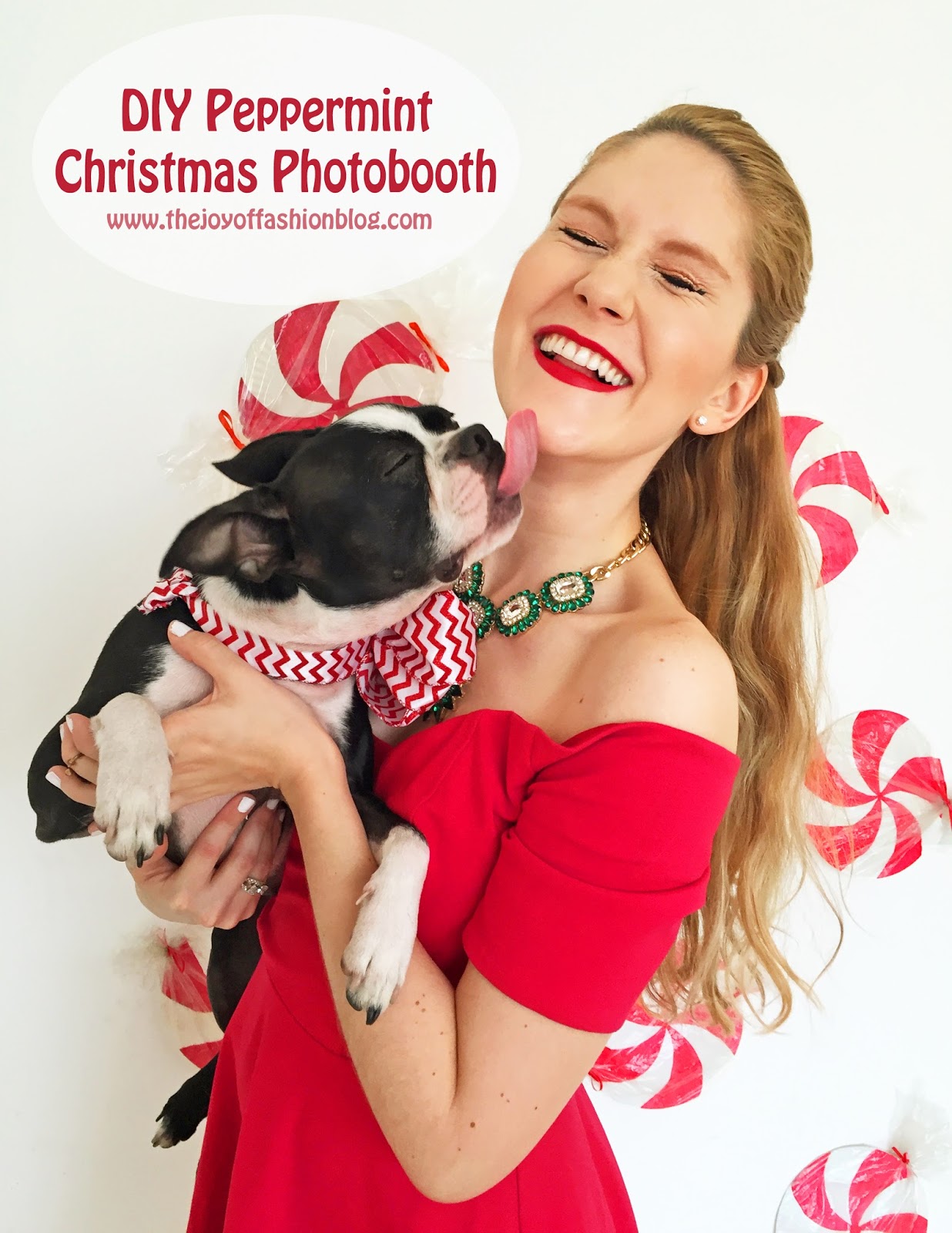 Super cute and easy to make Peppermint photobooth for Christmas! Click through for full tutorial