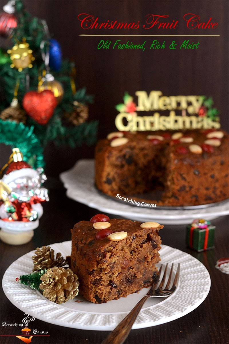 Old Fashioned Rich & Moist Christmas Fruitcake - Scratching Canvas
