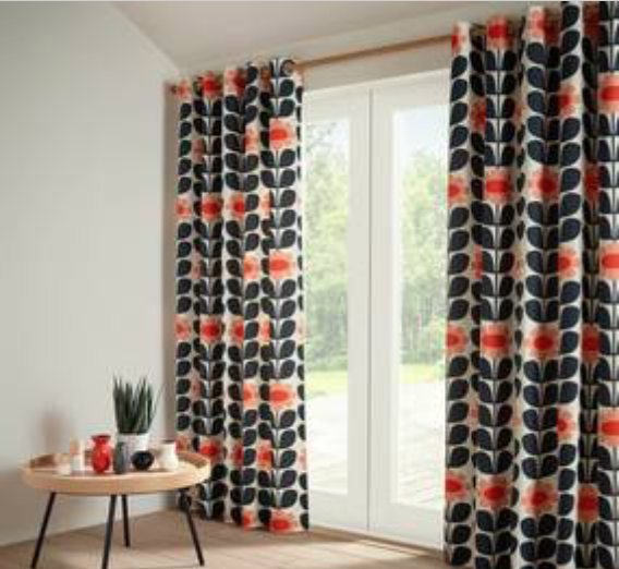 I Love Orla Kiely New Olive & Orange Bedding and Curtains at Dunelm