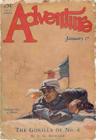 Adventure, January 1, 1928 - Cover illustration by Remington Schuyler