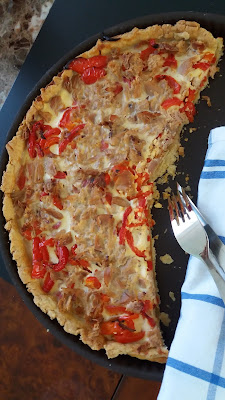 Tarte poivrons rouges et thon;Tarte poivrons rouges et thon