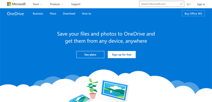 OneDrive cloud storage terbaik