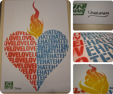 INSIDE THE ROCK POSTER FRAME BLOG: Love Hate Stencil art by UNHUMAN on ...