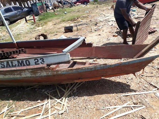 Acidente entra lancha e canoa em Rio Tocantins
