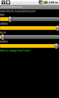 Change Text color using setTextColor()