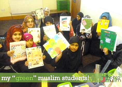 teaching mosque students about islam & environment (recycled resources)