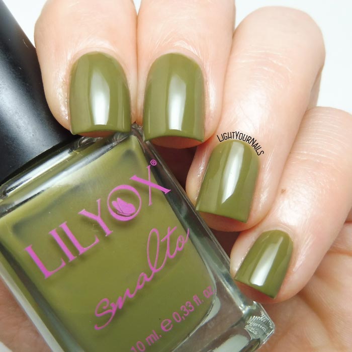 Smalto verde oliva Lilyox 54 olive green nail polish #nails #unghie #lilyox #lightyournails Smalto verde oliva Lilyox 54 olive green nail polish #nails #unghie #lilyox #lightyournails