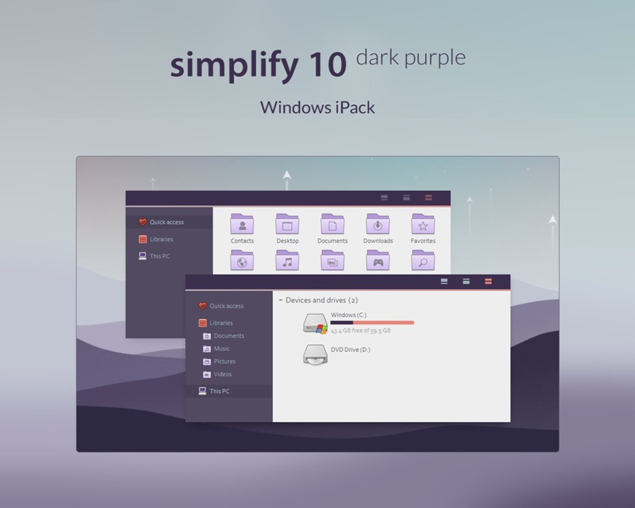 Windows Customs Simplify 10 Dark Purple