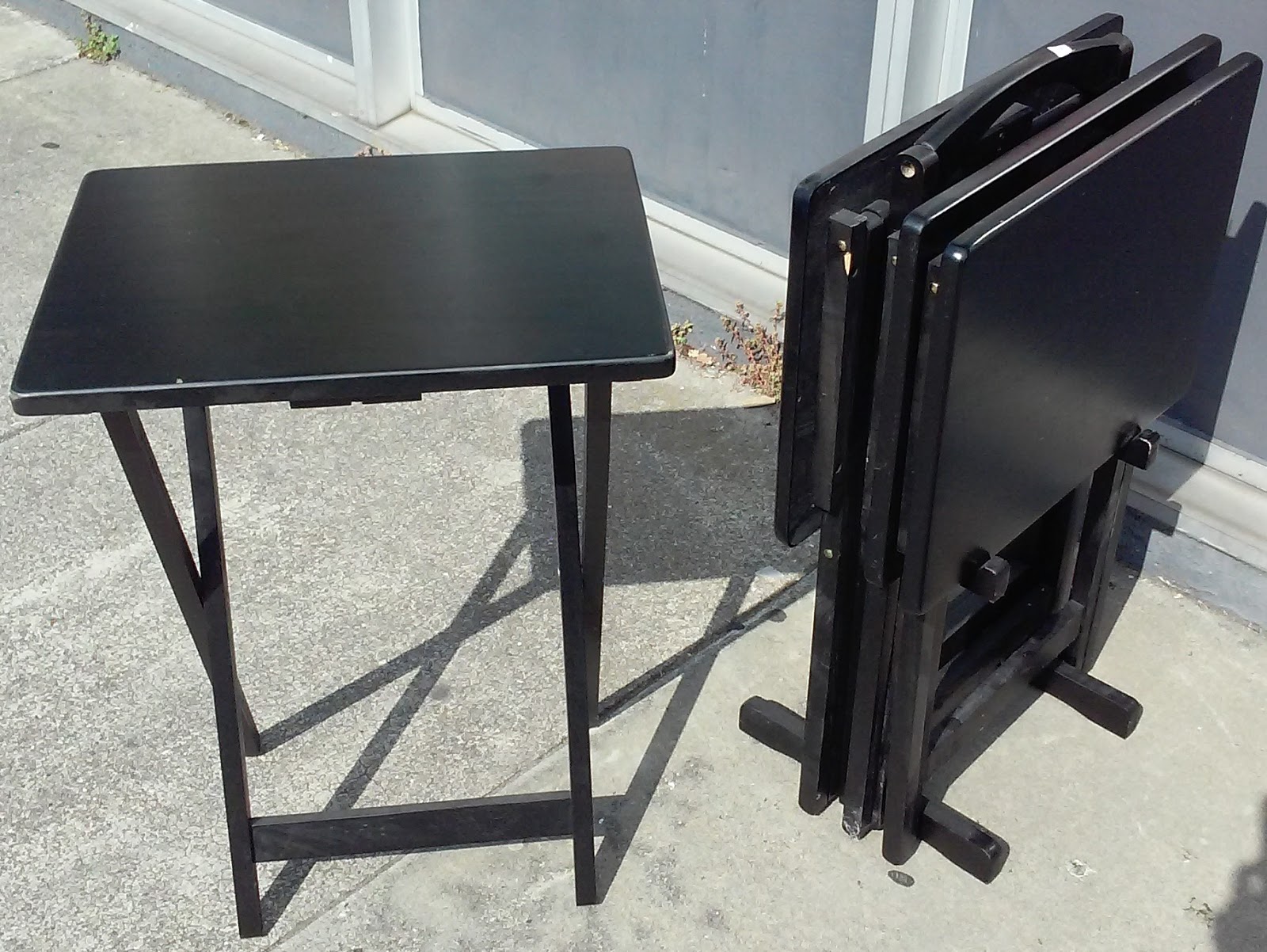 UHURU FURNITURE & COLLECTIBLES SOLD 15864 Black Wooden 4Place TV