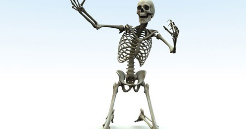 Male skeleton dancing on road - One Click Entertainment