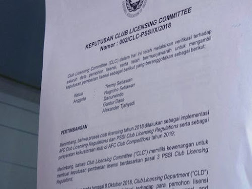 Lisensi Persib Klub Profesional AFC