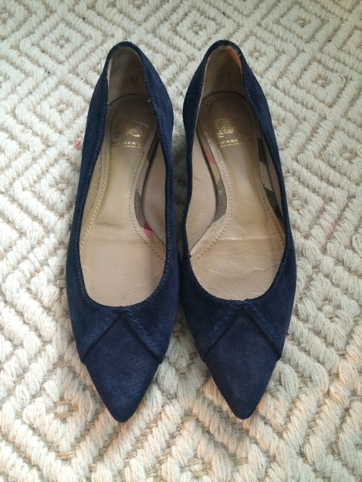 laws of general economy: Burberry Blue Suede Pointed Toe Flats size 37 ...