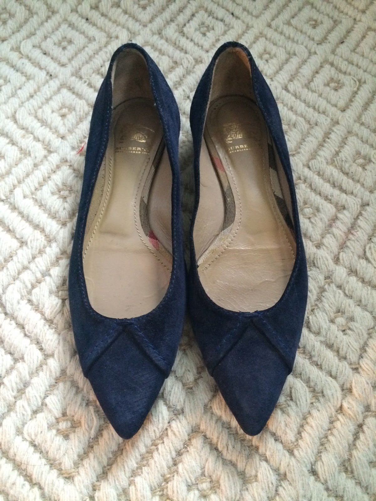 blue pointed toe flats