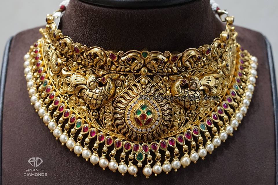 Flat diamond Chokers by Ananth Diamonds Jewellery Designs