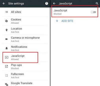 Cara Mematikan Javascript Mempercepat Internet Hp Android 