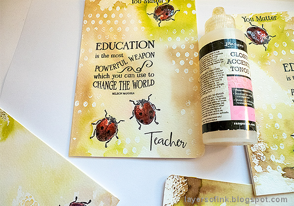 Layers of ink - DIY Ladybug Notebook Tutorial by Anna-Karin Evaldsson