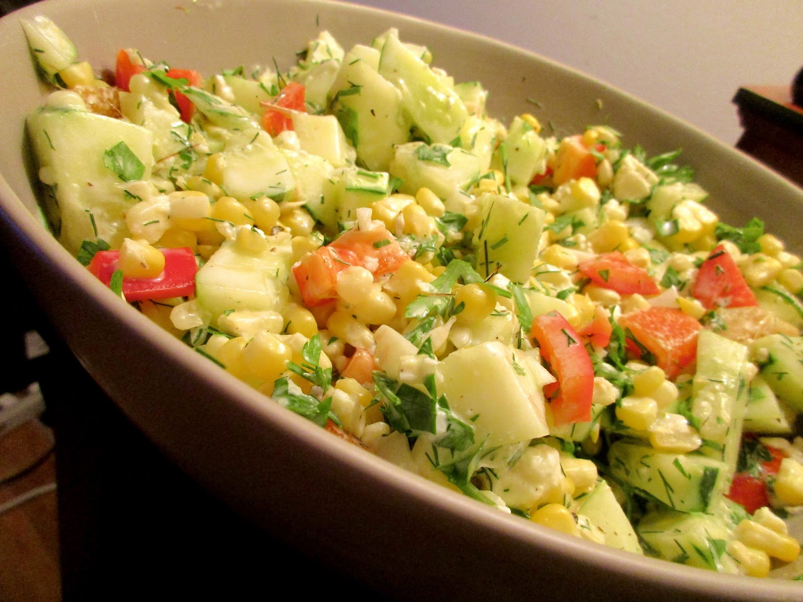 Kvell in the Kitchen Dilled, Crunchy SweetCorn Salad with Buttermilk