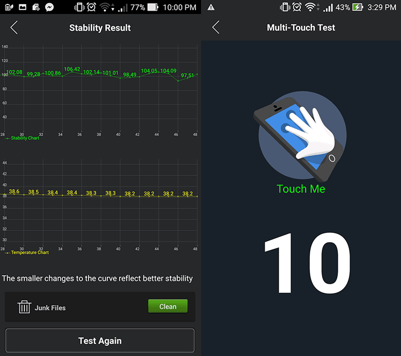 Stability and multi touch test