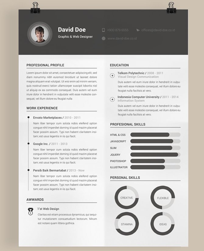 modern resume template free download