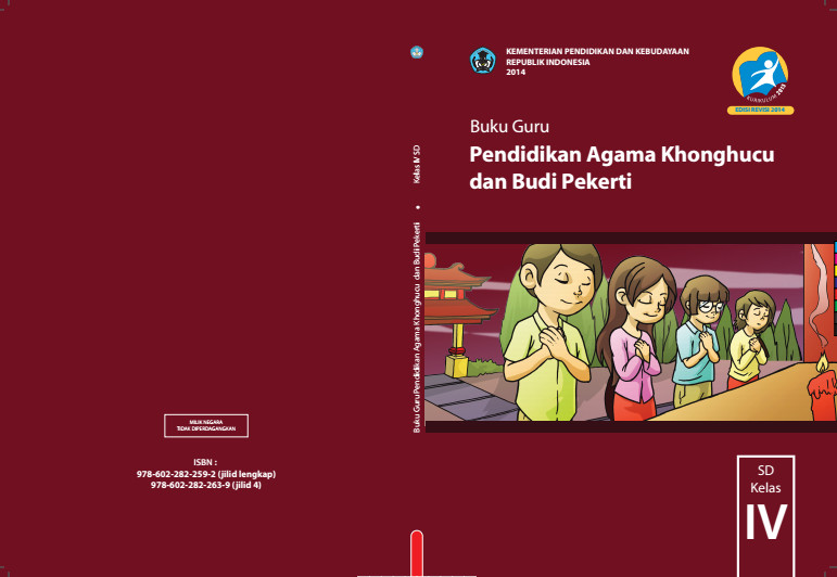 Download Gratis Buku Guru Pendidikan Agama Khonghucu dan Budi Pekerti Kelas 4 SD Kurikulum 2013 Format PDF